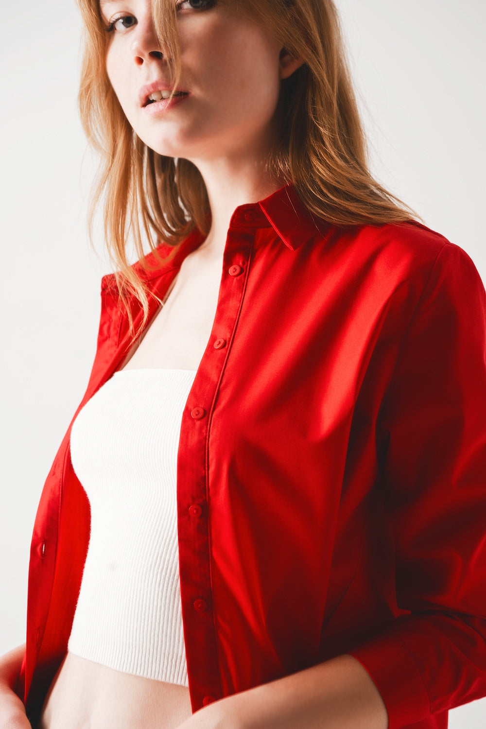 Oversized shirt in bold red | Just Cool Beans