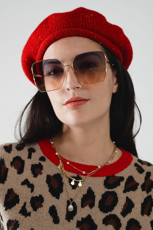 Oversized square metal sunglasses in blue gradient lens | Just Cool Beans