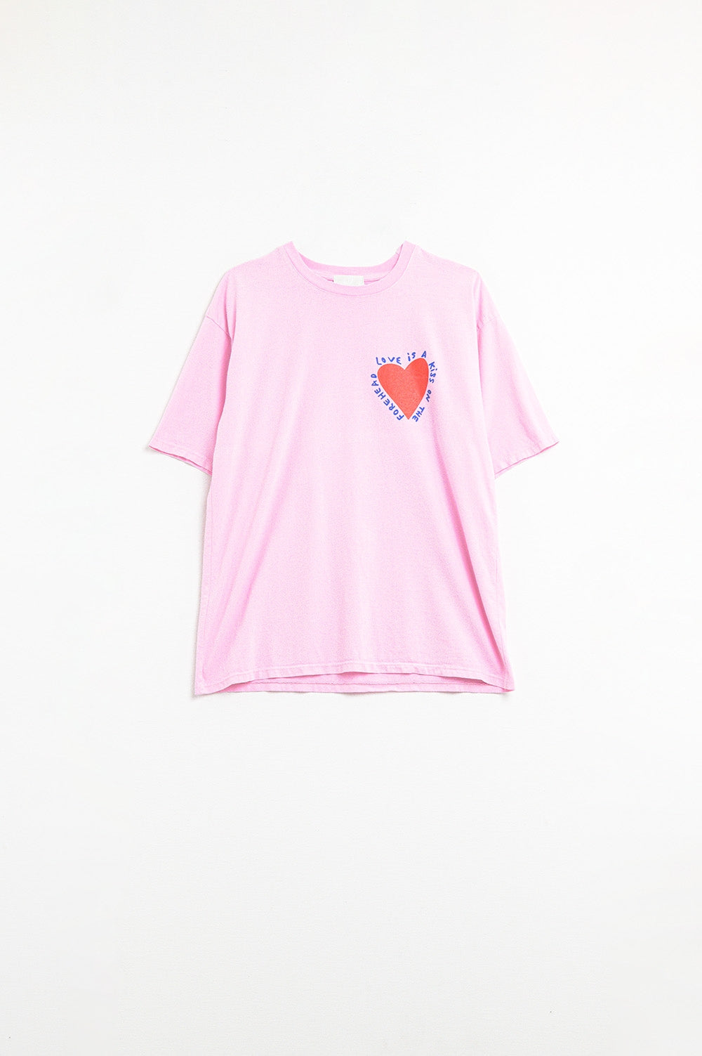 Pink t-shirt with love is a kiss on the forehead | Just Cool Beans — tops