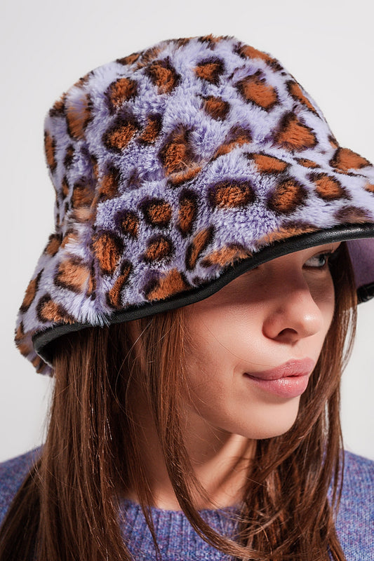Purple bucket hat in animal print | Just Cool Beans