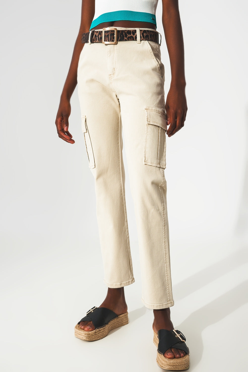 Relaxed cargo pants in beige | Just Cool Beans — jeans | bottoms