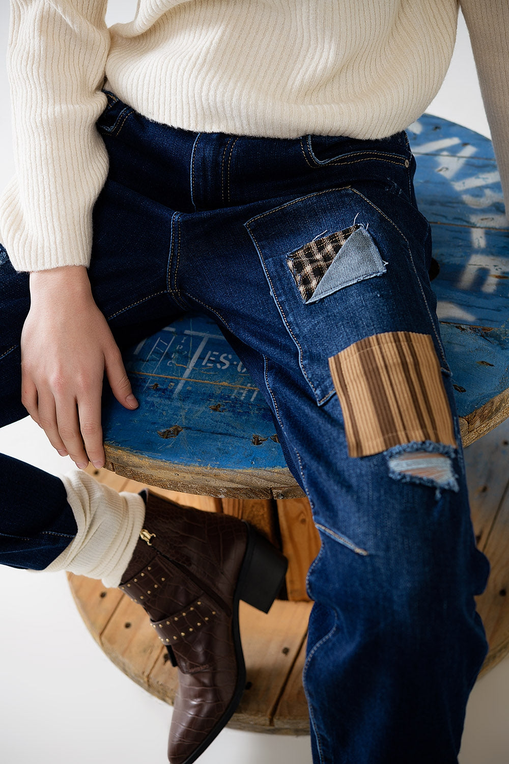 Relaxed denim with patches | Just Cool Beans — jeans | the denim shop