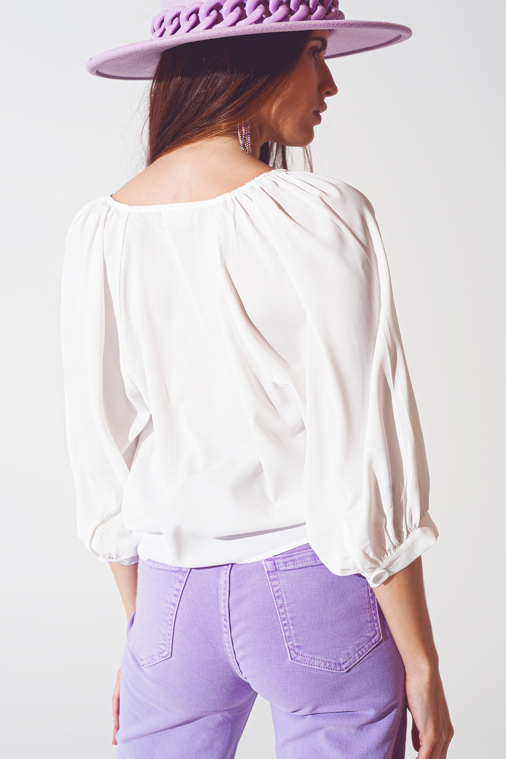 Satin button through shirt in cream | Just Cool Beans