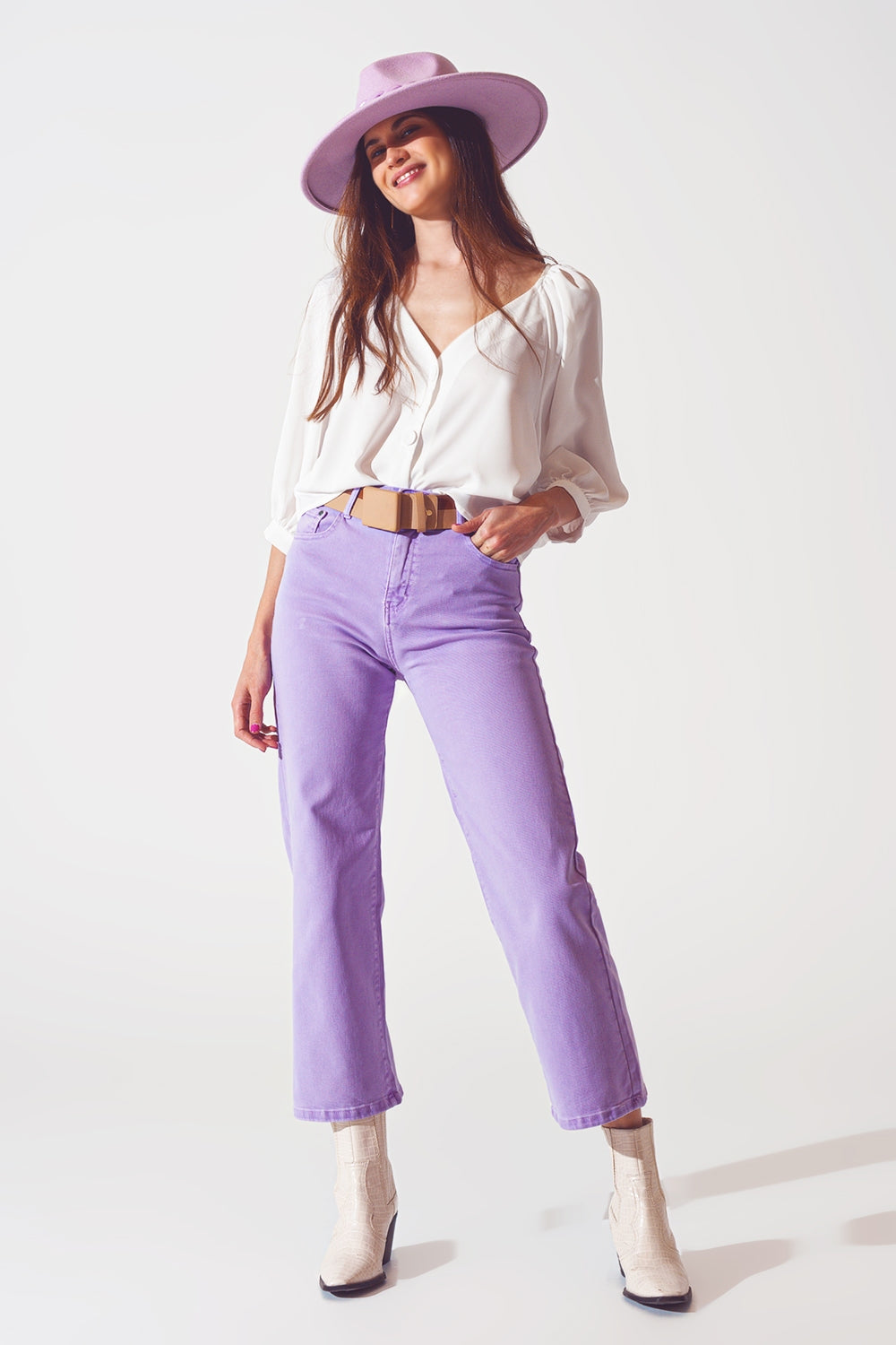 Satin button through shirt in cream | Just Cool Beans