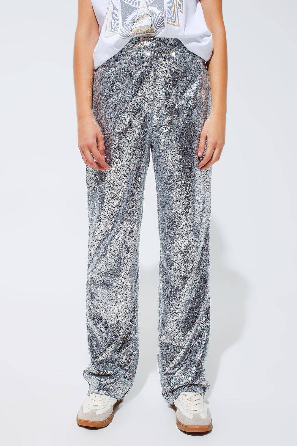 Silver sequin trouser | Just Cool Beans — pants | bottoms