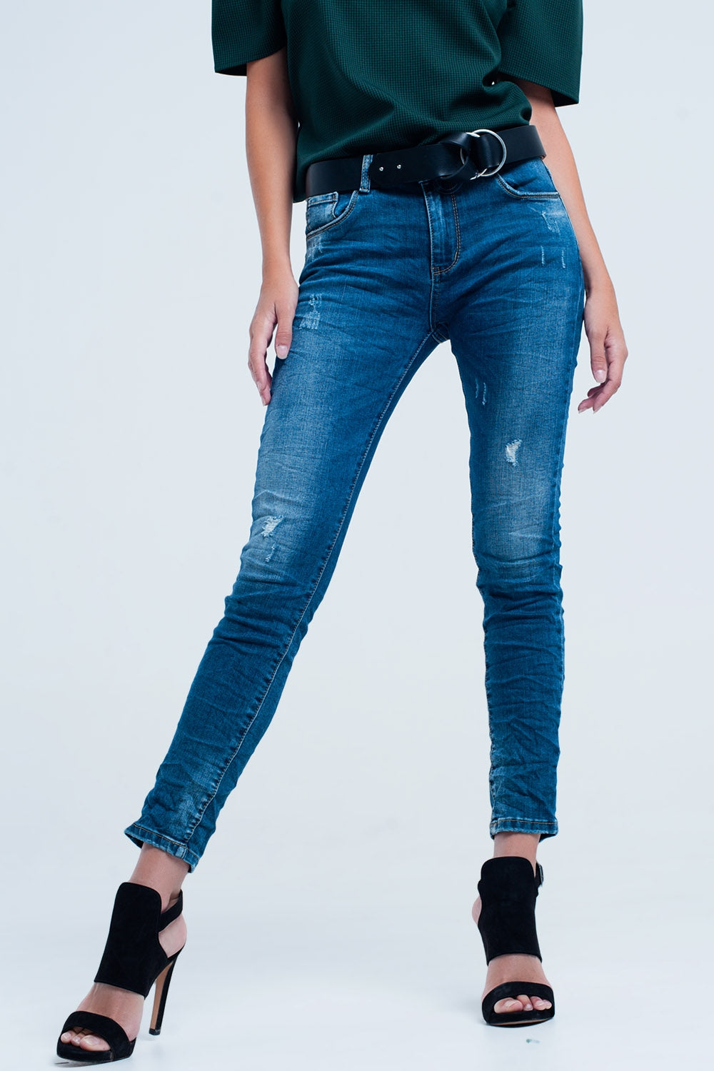 Skinny blue jeans with rips | Just Cool Beans — jeans | the denim shop