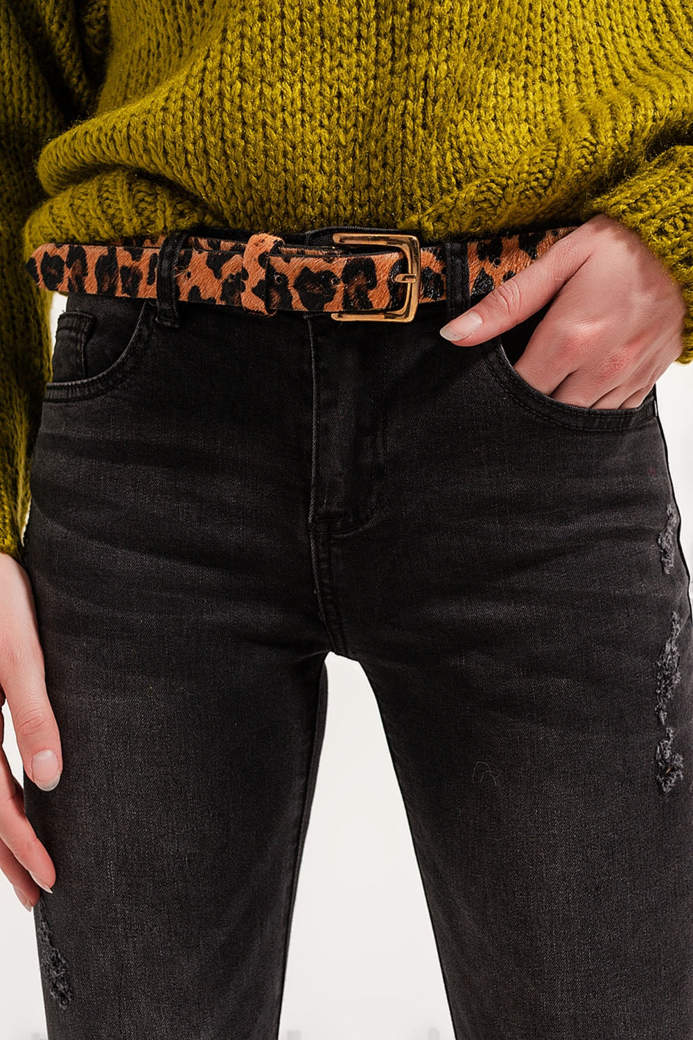 Skinny distressed jeans in grey denim | Just Cool Beans