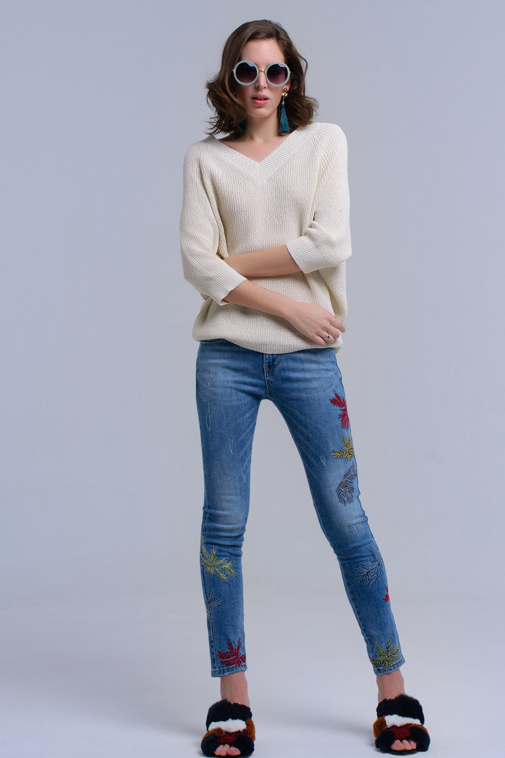 Skinny embroidered jeans | Just Cool Beans — jeans | the denim shop
