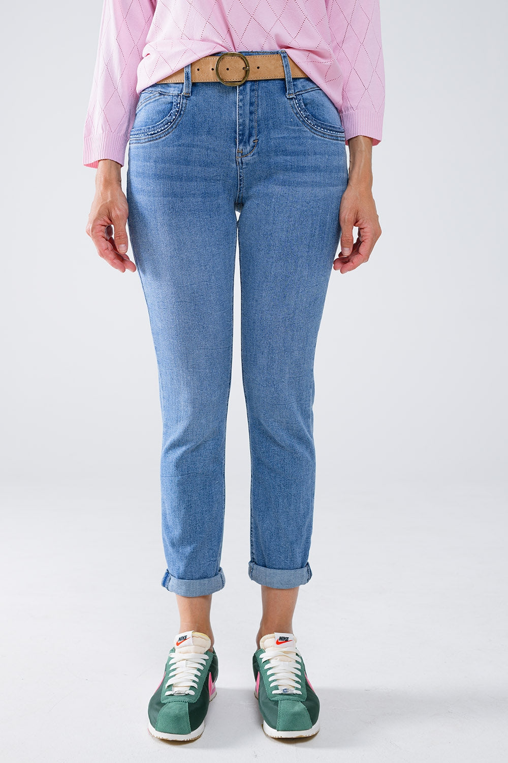 Skinny jeans in light wash with detail on the pocket | Just Cool Beans — jeans | the denim shop