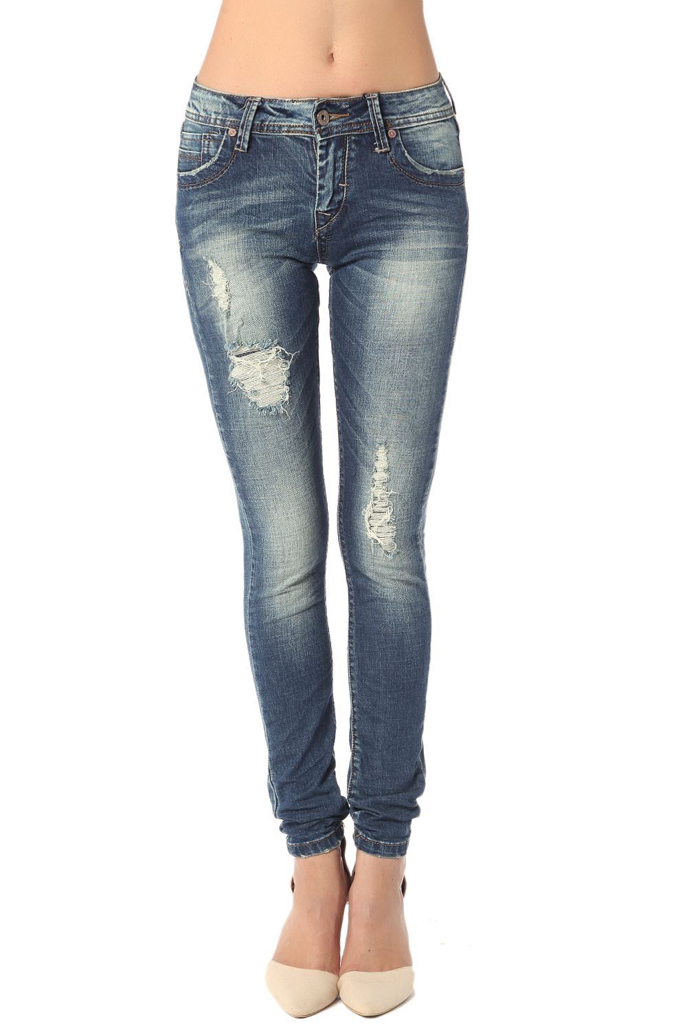Skinny jeans with all over rips & distressing | Just Cool Beans — jeans | the denim shop