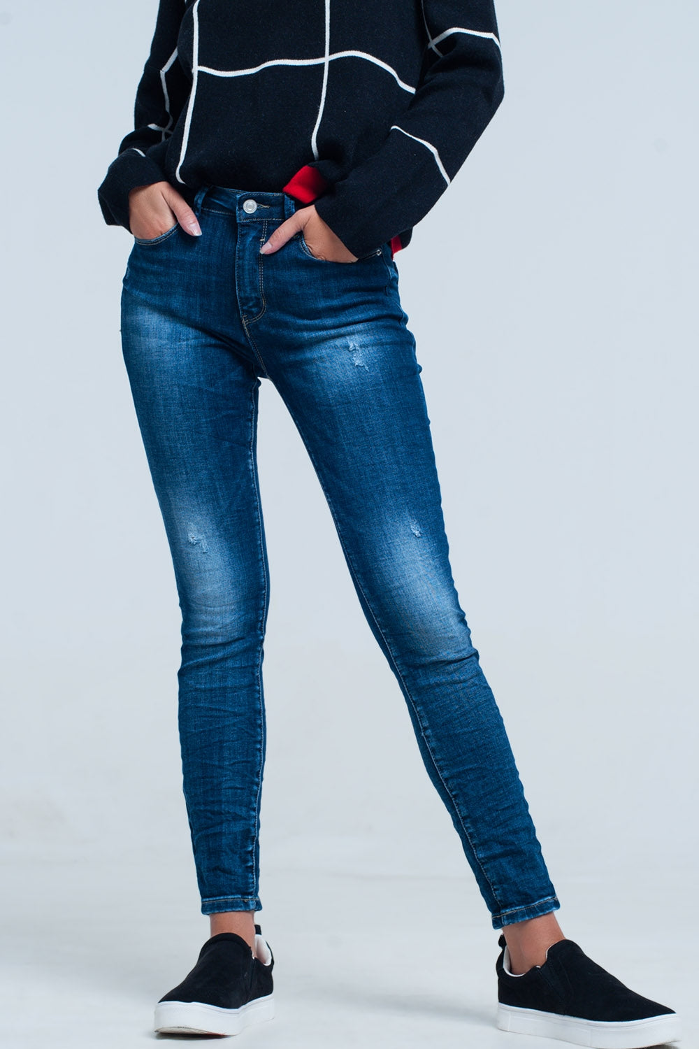 Skinny jeans with detail embroidered pocket | Just Cool Beans — jeans | the denim shop
