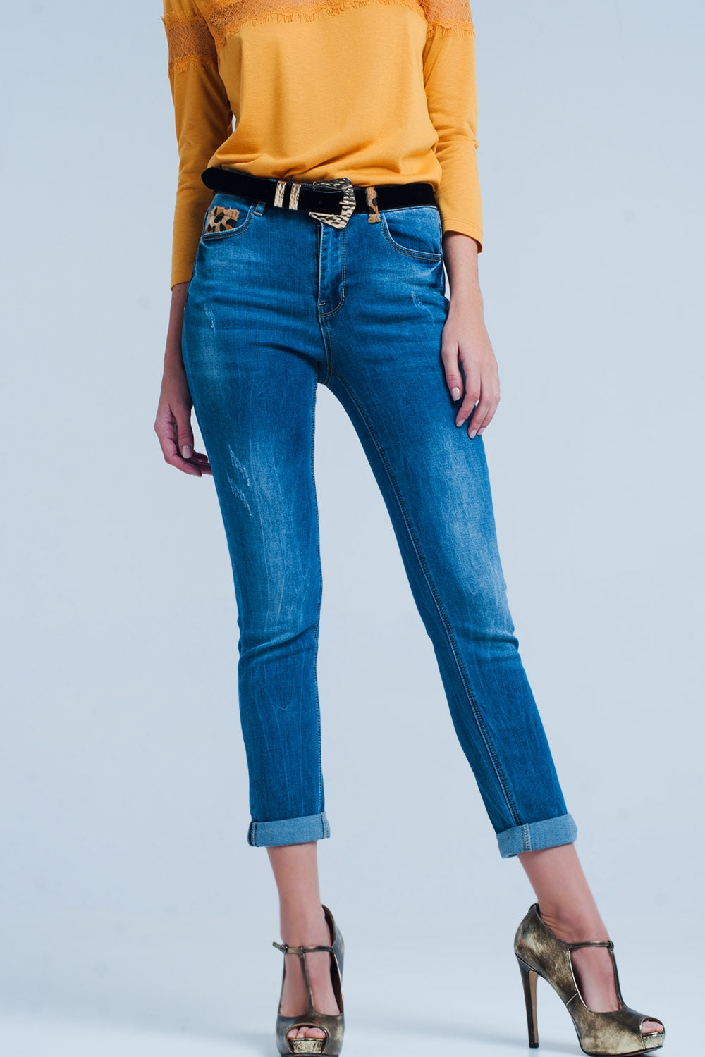 Skinny jeans with leopard detail | Just Cool Beans — jeans | the denim shop