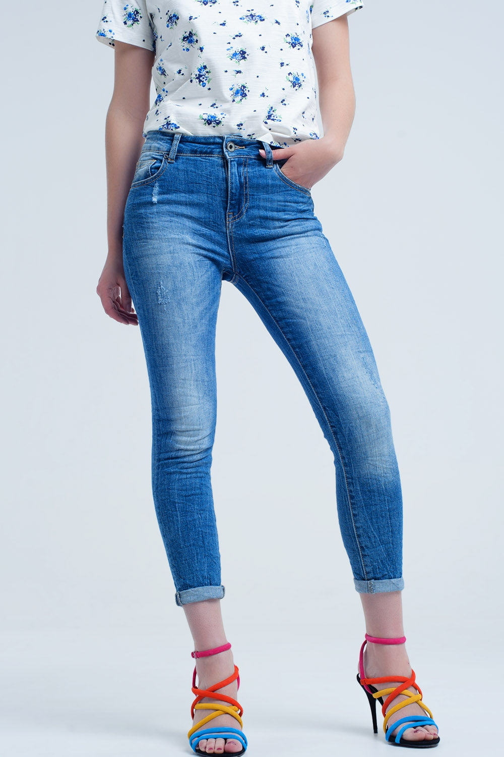 Skinny jeans with worn color and wrinkles | Just Cool Beans — jeans | the denim shop