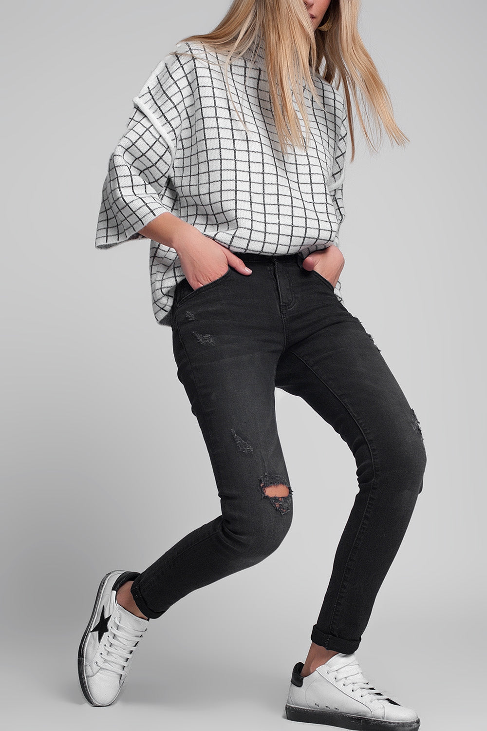 Skinny ripped jeans in washed black | Just Cool Beans — jeans | the denim shop