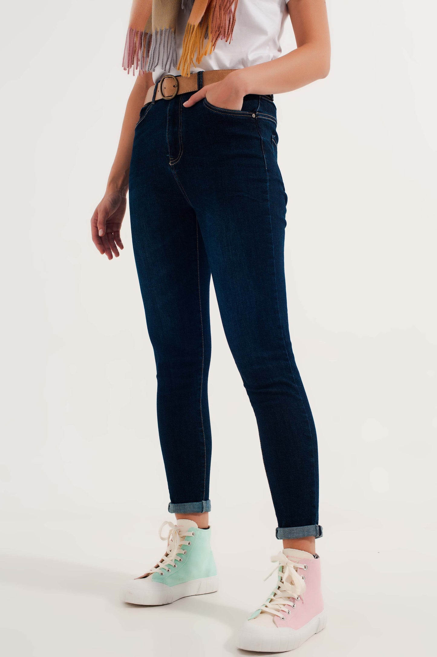 Skinny stretch jeans in mid wash blue | Just Cool Beans — jeans | the denim shop