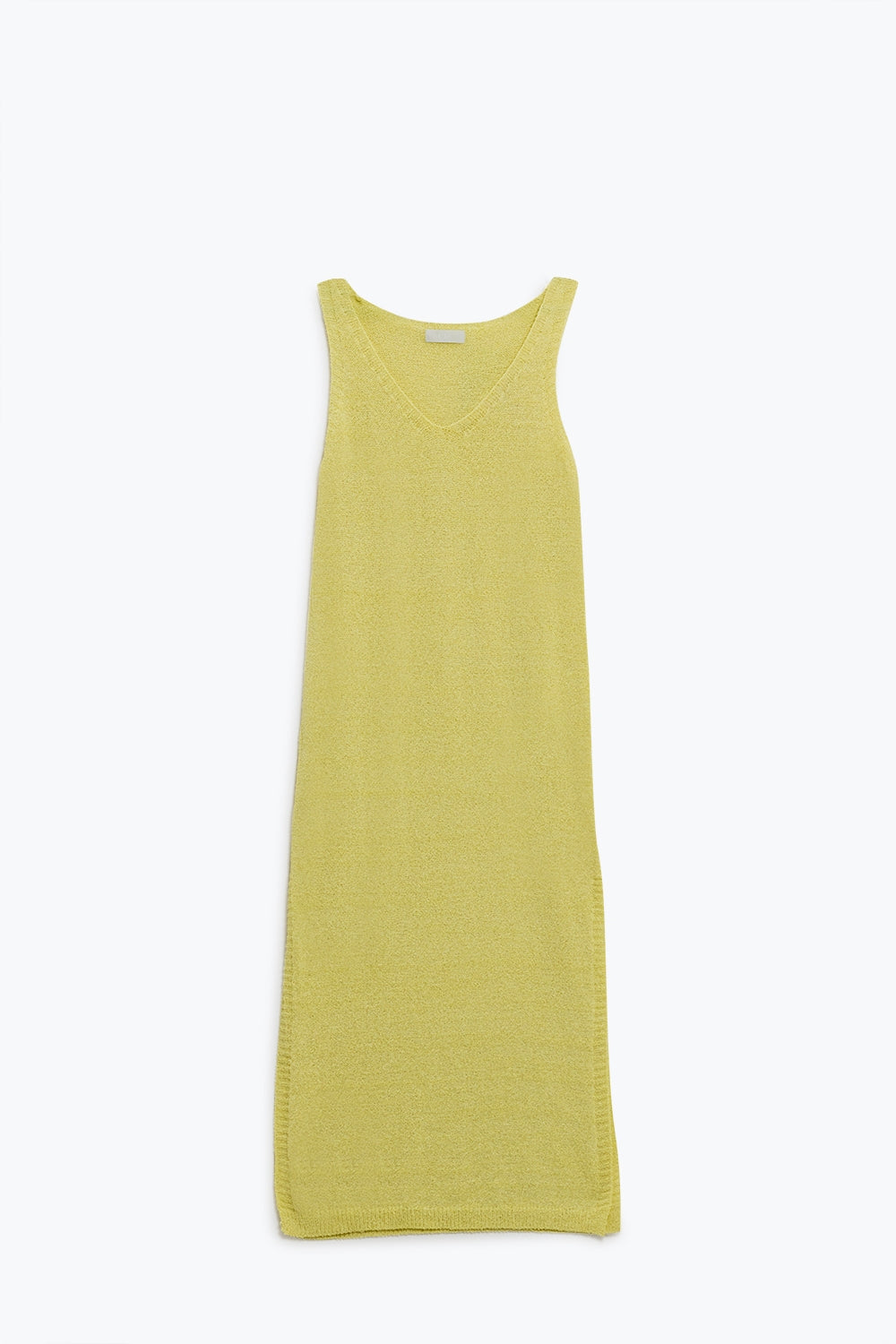 Sleeveless maxi yellow dress with side slit | Just Cool Beans — dresses