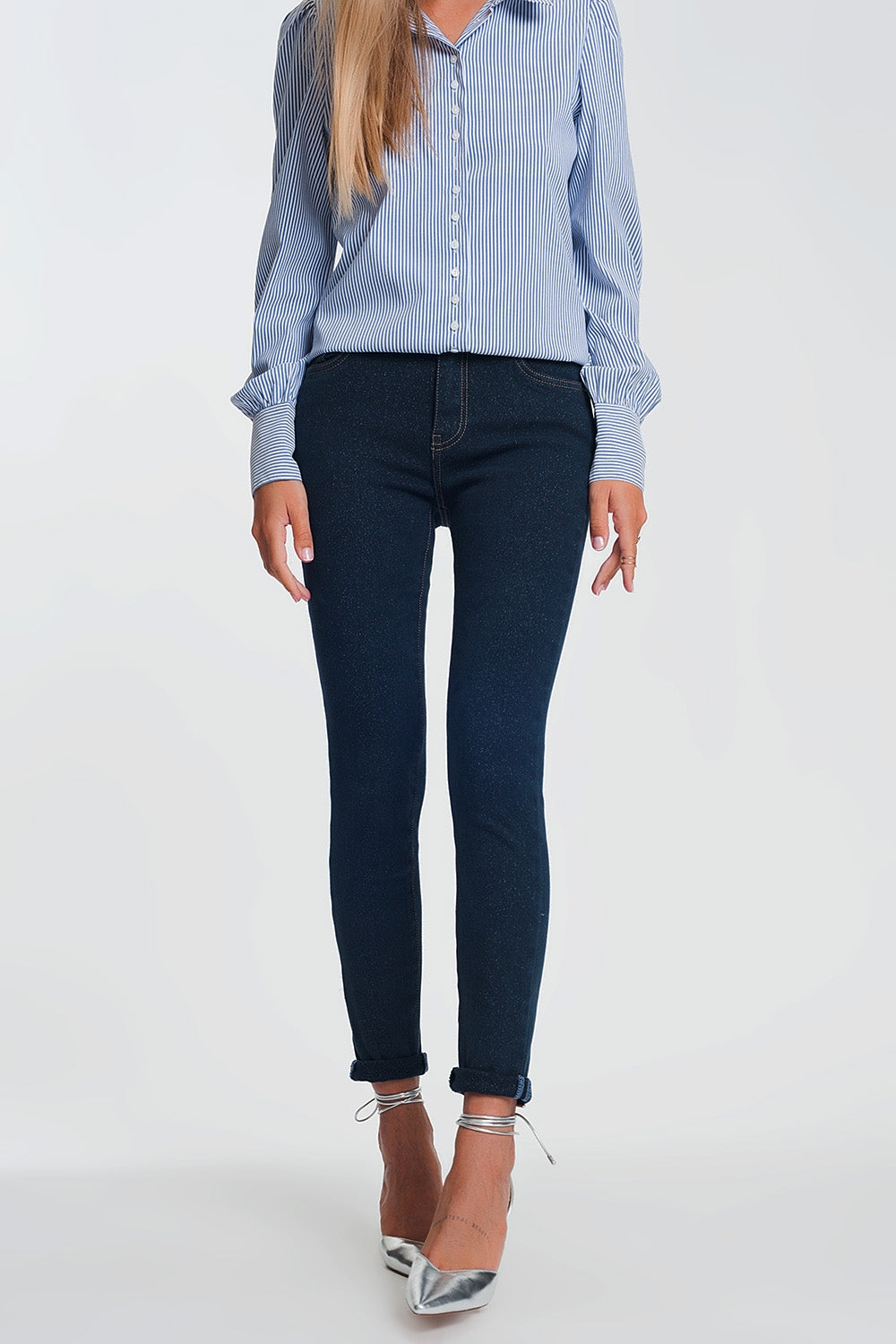 Sparkley high waist jeans in dark wash | Just Cool Beans — jeans | the denim shop