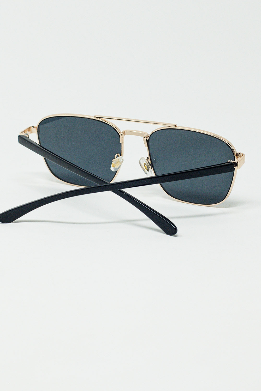 Squared metal sunglasses in black smoke lens | Just Cool Beans
