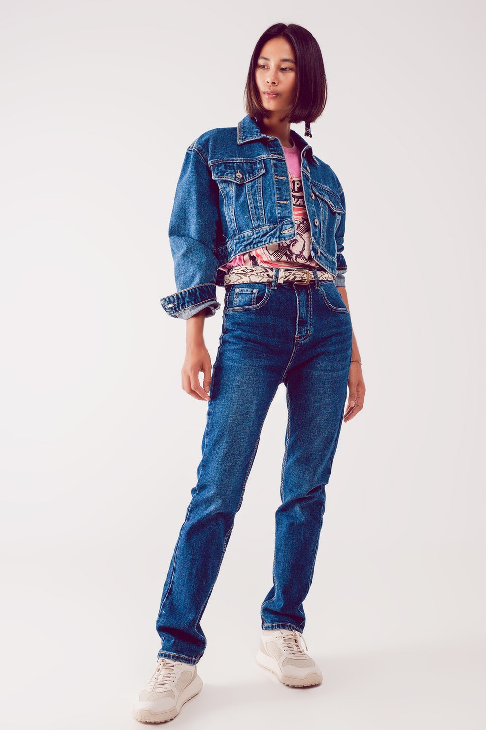 Straight leg jeans in thrift blue | Just Cool Beans