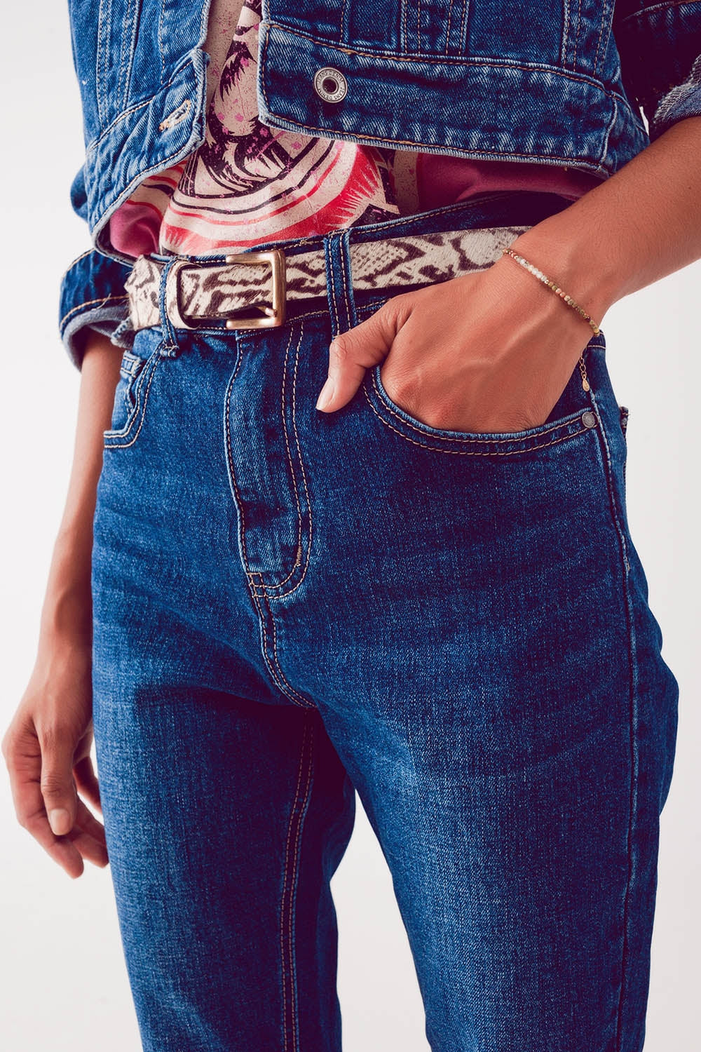 Straight leg jeans in thrift blue | Just Cool Beans