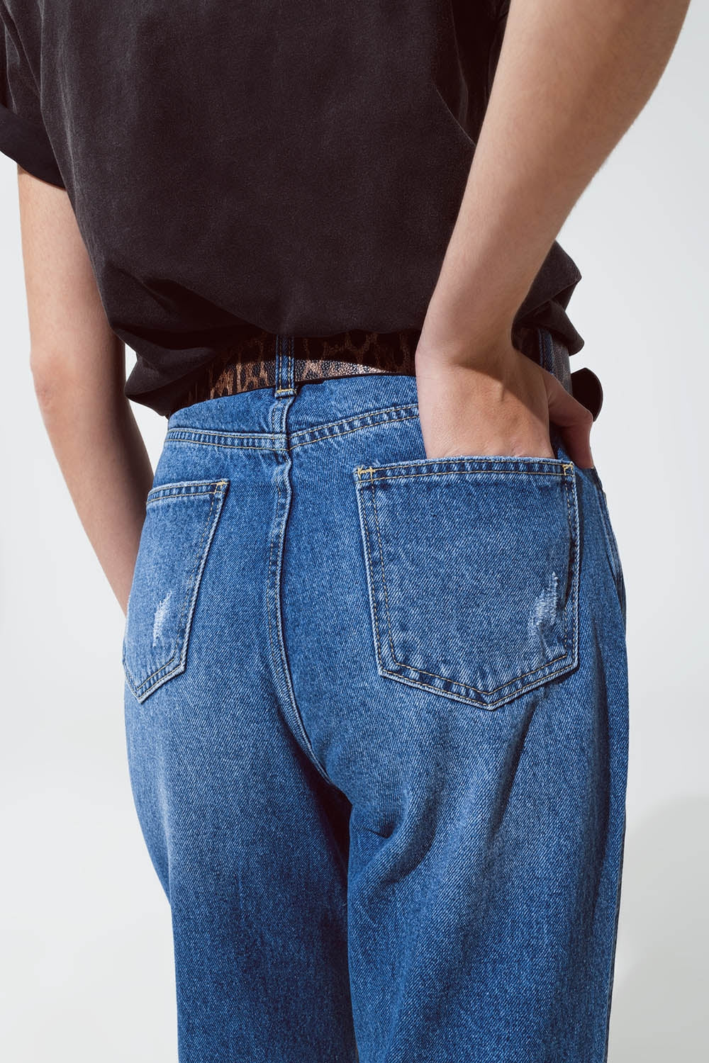 Straight leg ripped jeans with gold metallic glow | Just Cool Beans