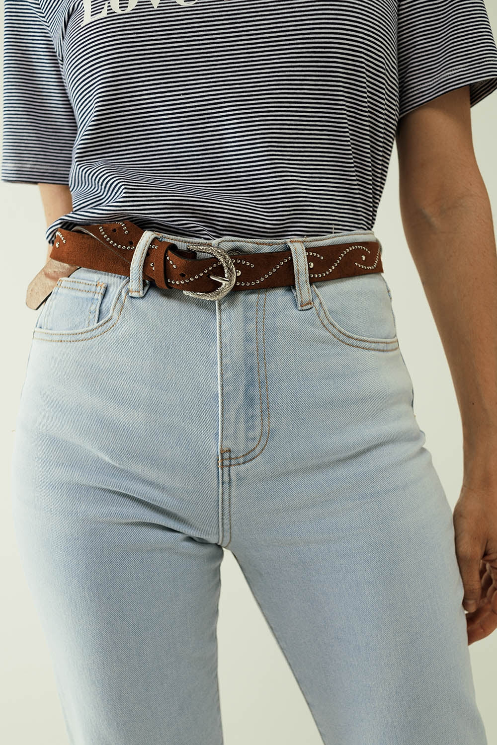 Straight light blue jean with hem and five pockets | Just Cool Beans