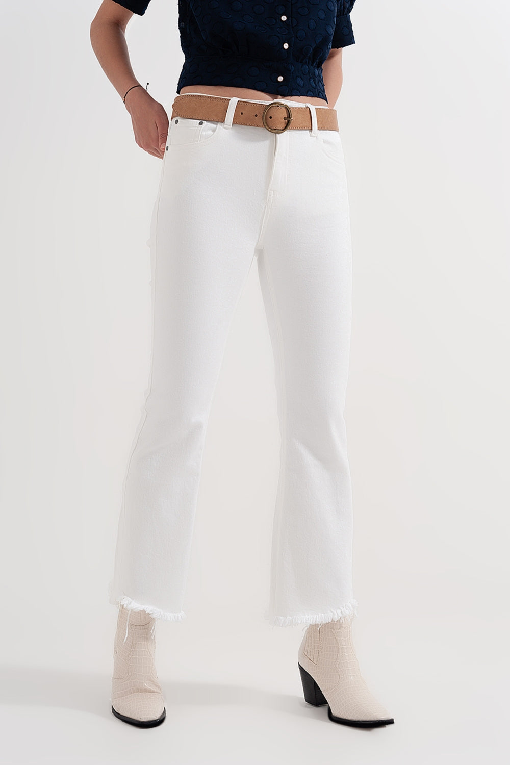 Straight pants in white with wide ankles | Just Cool Beans — jeans | bottoms