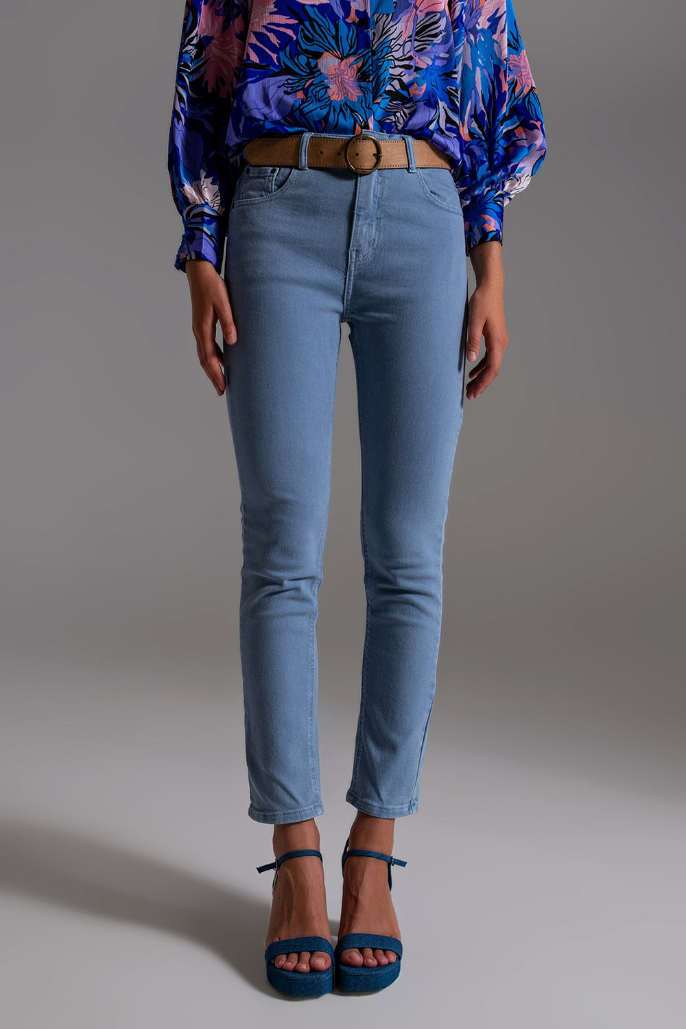 Stretch cotton skinny jeans in blue | Just Cool Beans — jeans | the denim shop