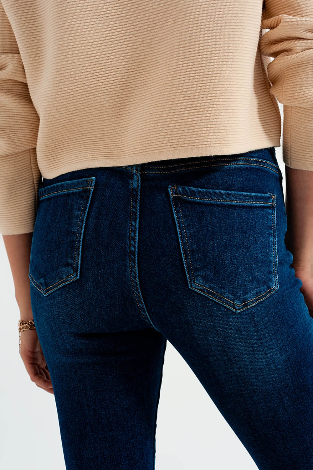 Stretch flare jeans in midwash | Just Cool Beans