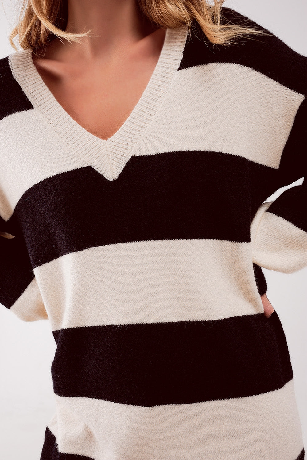 Stripe jumper dress in black | Just Cool Beans