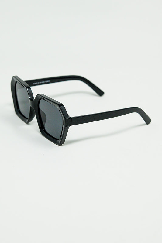 Sunglasses with geometric frames in black | Just Cool Beans