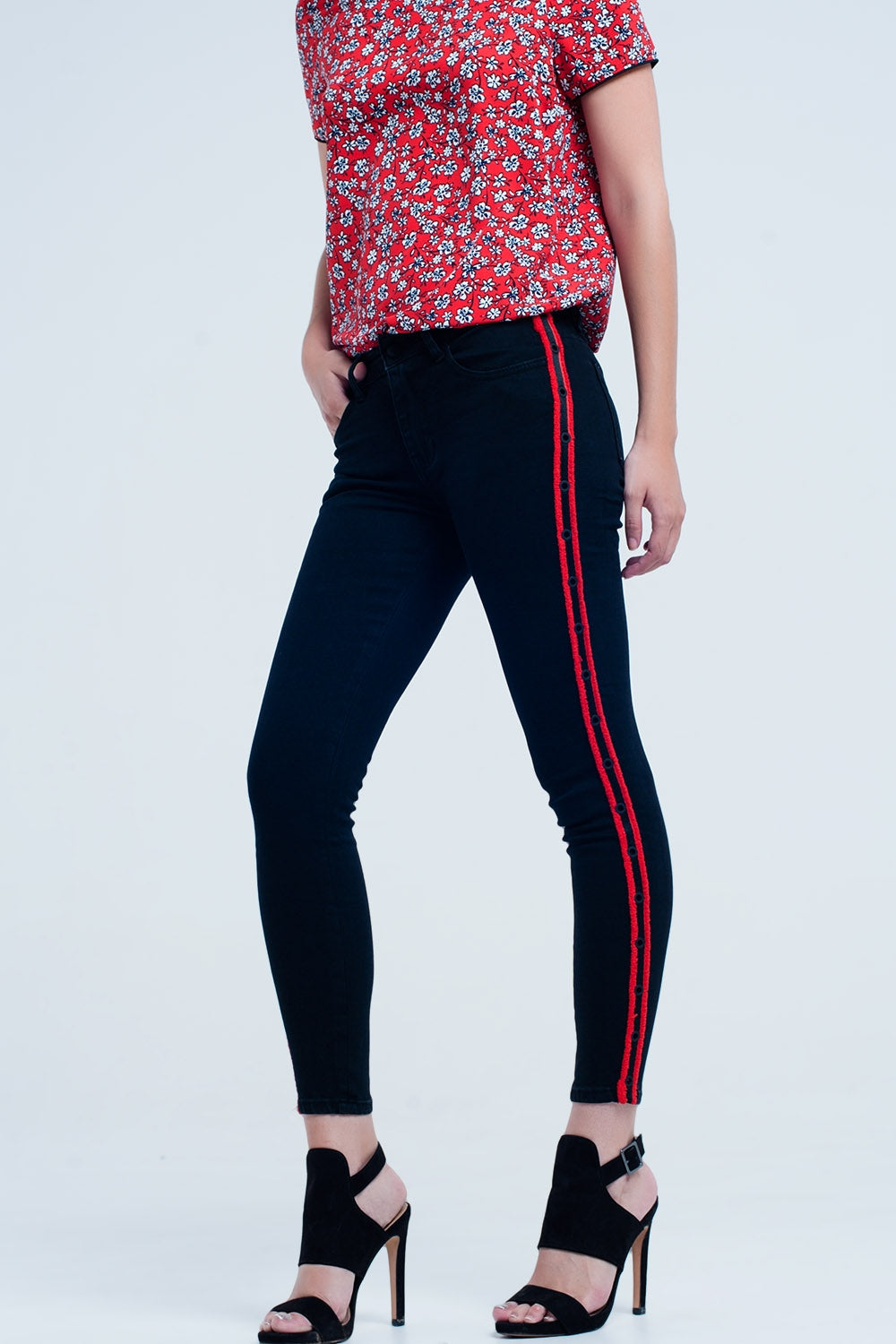 Super skinny black jeans with side eyelets | Just Cool Beans — jeans | the denim shop