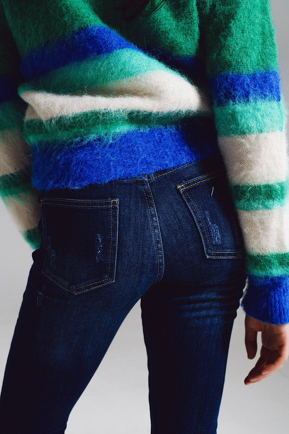 Super skinny jeans with visible front buttoning in midwash | Just Cool Beans