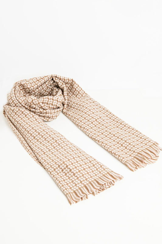 Super soft pastel pink scarf with geometric print | Just Cool Beans