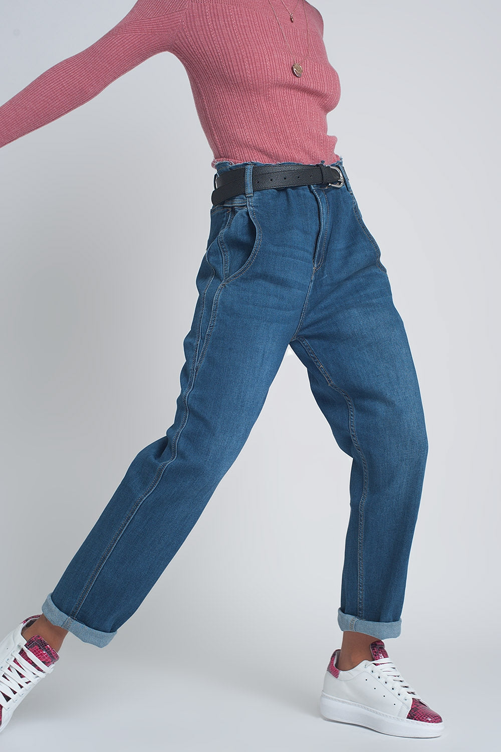 Tall high rise balloon boyfriend jeans in denim | Just Cool Beans — jeans | the denim shop