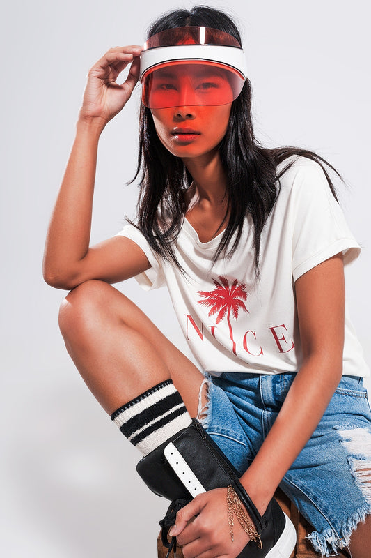 Visor cap in red | Just Cool Beans