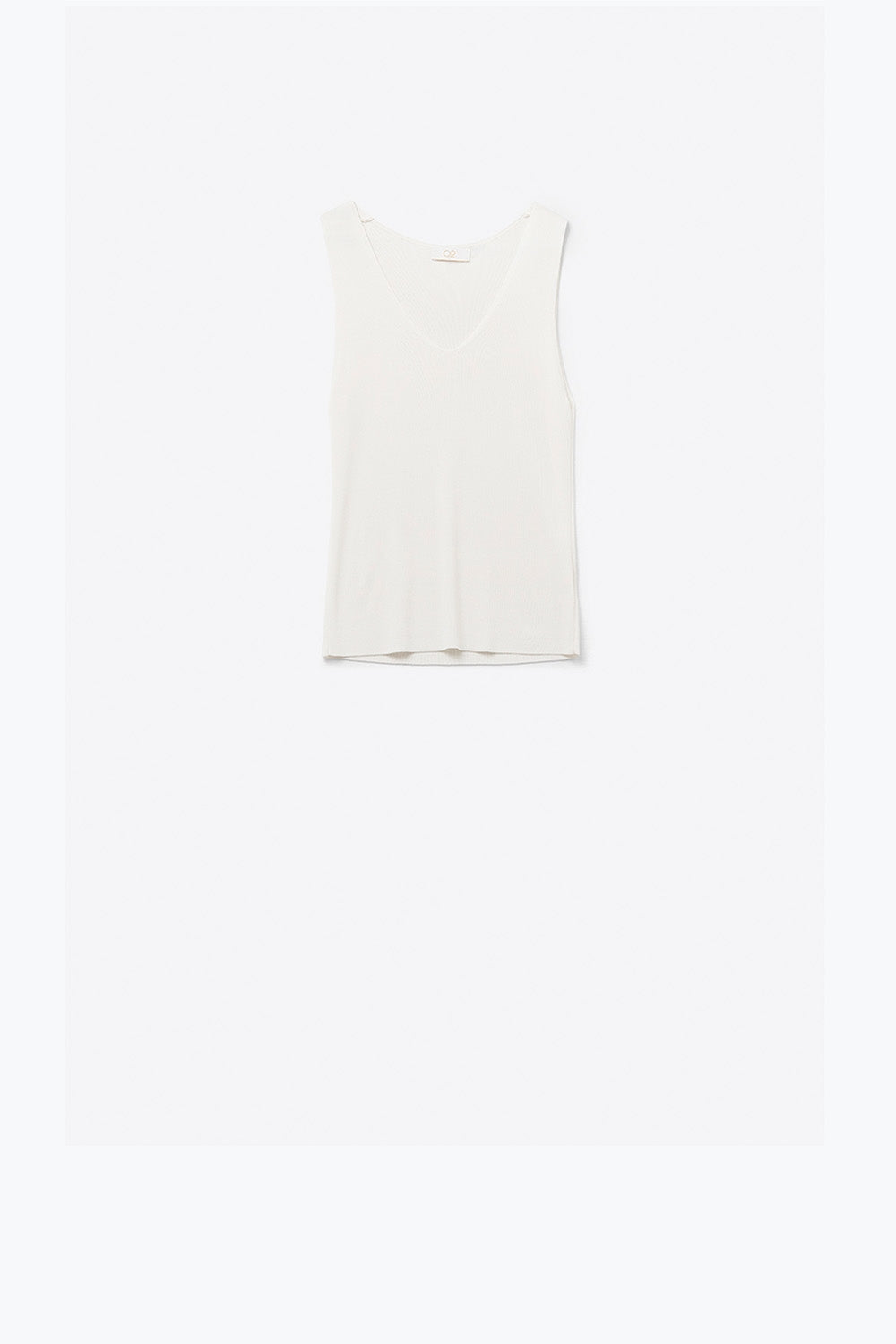 White sleeveless fine knitted top with v-neck | Just Cool Beans — sweaters | tops