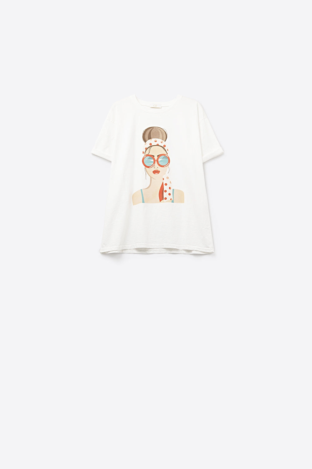White t-shirt made in italy with a vintage girl graphic | Just Cool Beans — tops