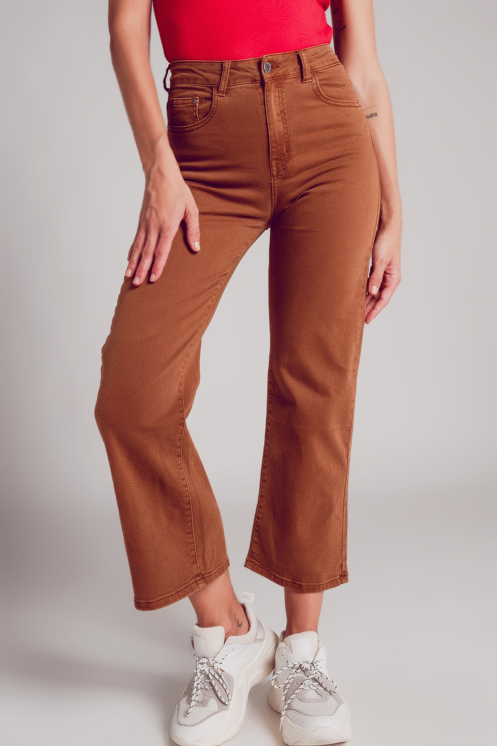 Wide leg jeans in camel brown | Just Cool Beans — jeans | the denim shop