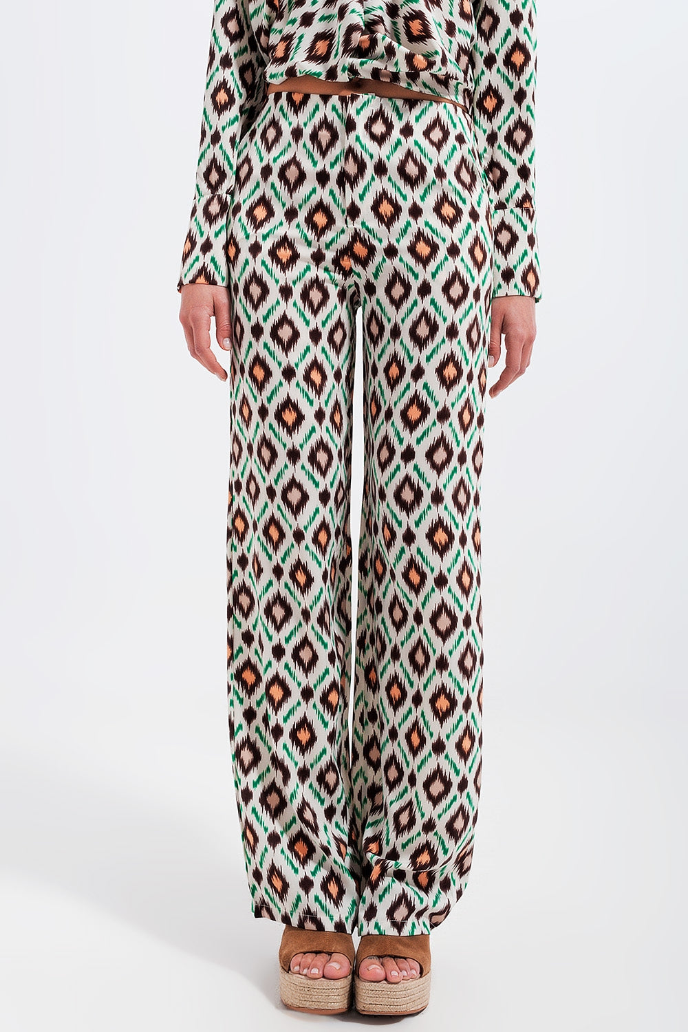 Wide leg pants in geo print | Just Cool Beans — pants | bottoms