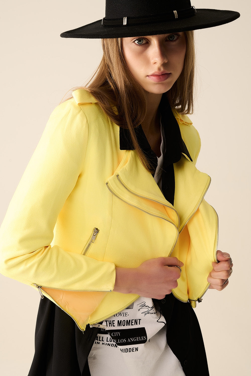 Yellow jacket with zipper details | Just Cool Beans — coats and jackets | jackets
