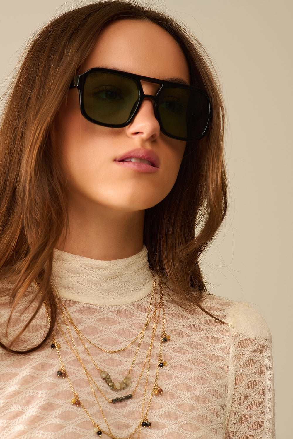 Q2 70´s Aviator Sunglasses In Black