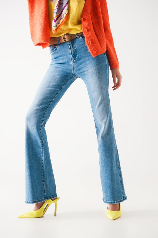 70s high flare jeans in light wash stretch | Just Cool Beans — jeans | the denim shop