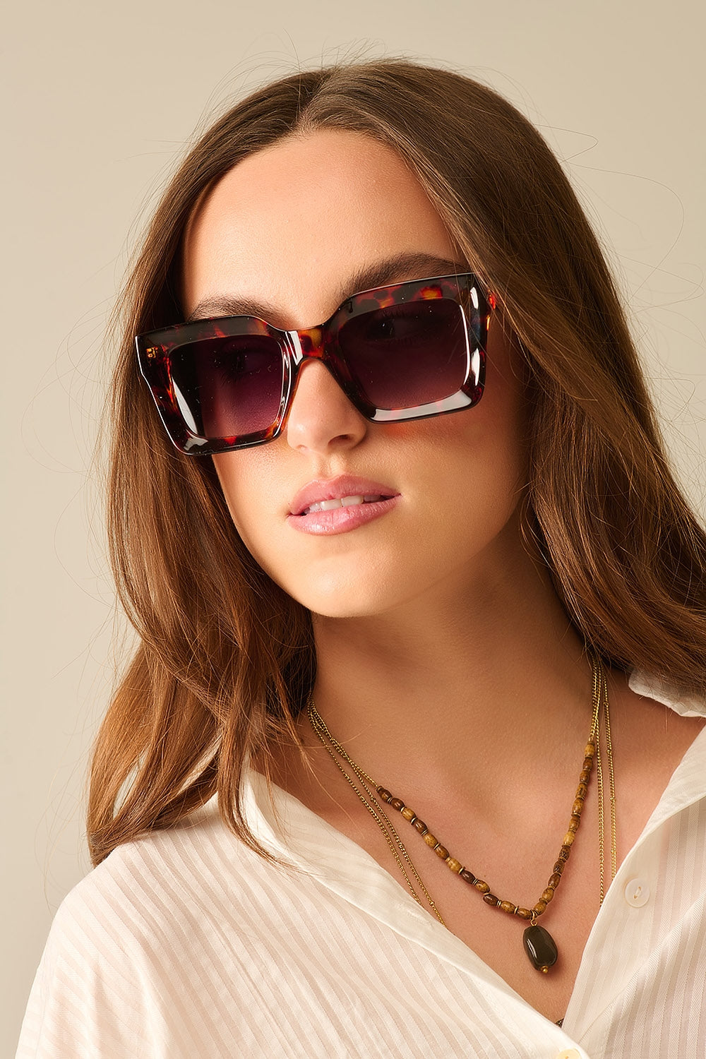 90s squared sunglasses in brown | Just Cool Beans