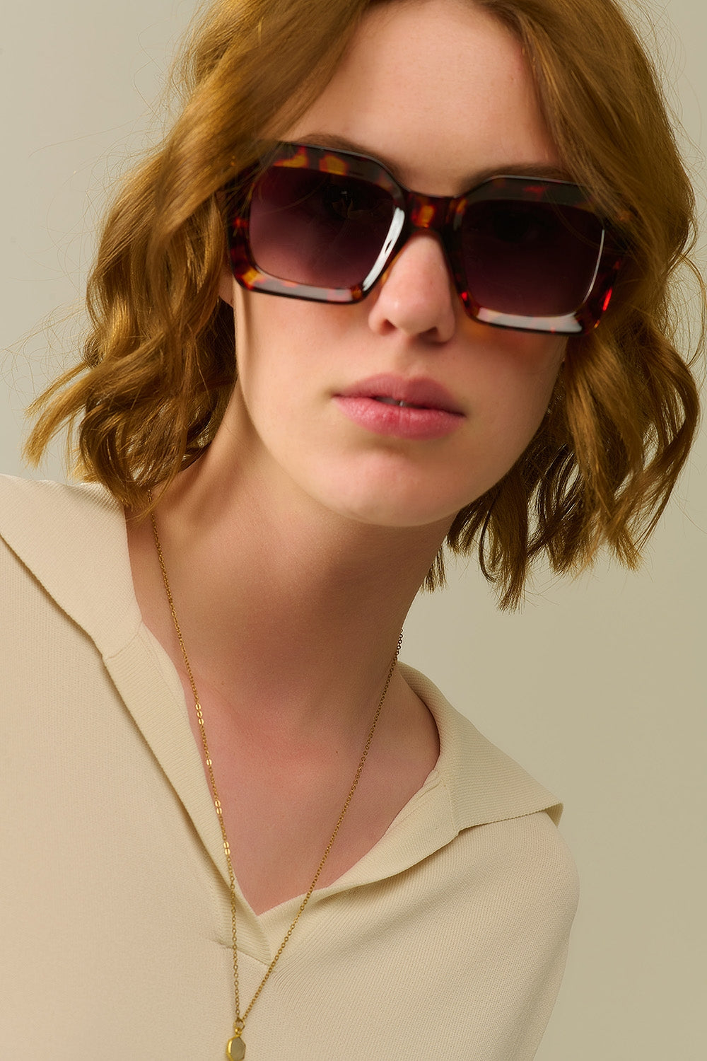 90s squared sunglasses in brown | Just Cool Beans