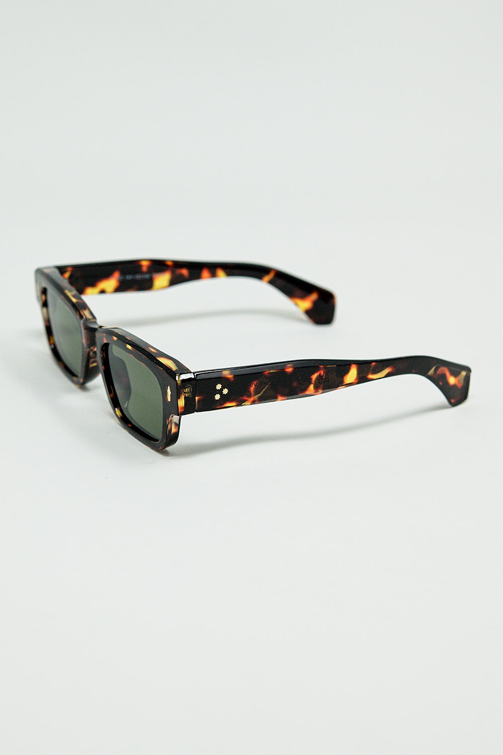 Amber sunglasses with dark green oval lenses | Just Cool Beans