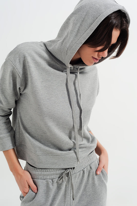 Basic hoodie in grey | Just Cool Beans — sweaters | tops