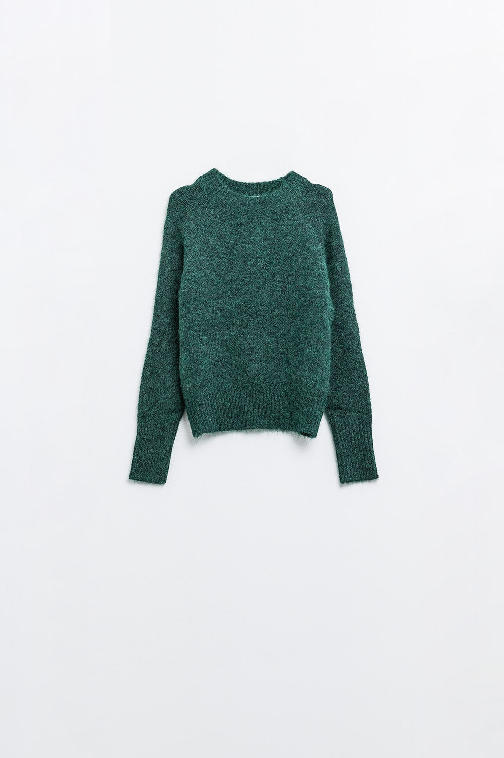 Basic knited crew neck sweater in emerald green | Just Cool Beans — sweaters | tops