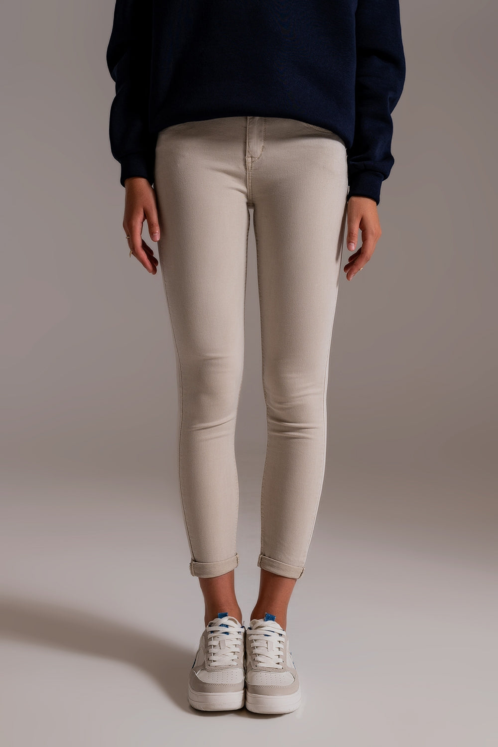 Beige ankle jeans with soft wrinkles | Just Cool Beans — jeans | the denim shop