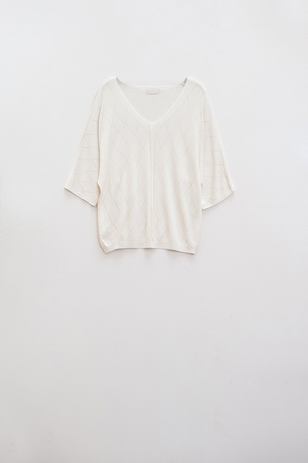 Beige short sleeve sweater with argyle pattern | Just Cool Beans — sweaters | bottoms